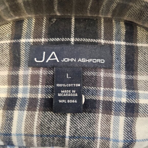 John Ashford Button Down Large Plaid Flannel Shirt NWT - Picture 3 of 3